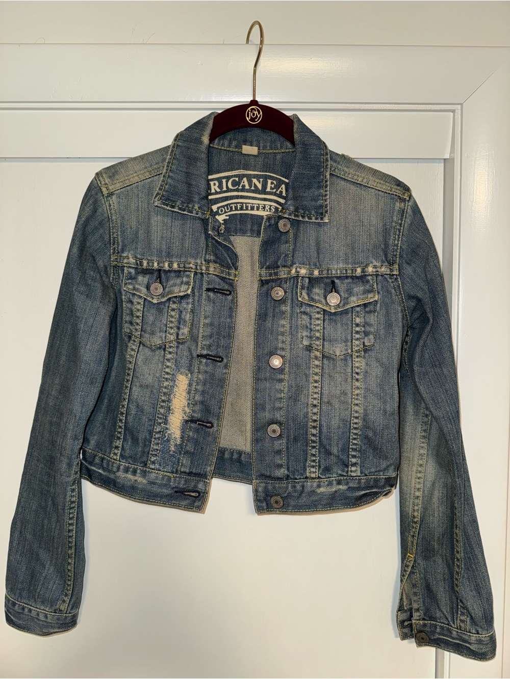 Vintage American Eagle Outfitters Light Wash Denim Jacket XS